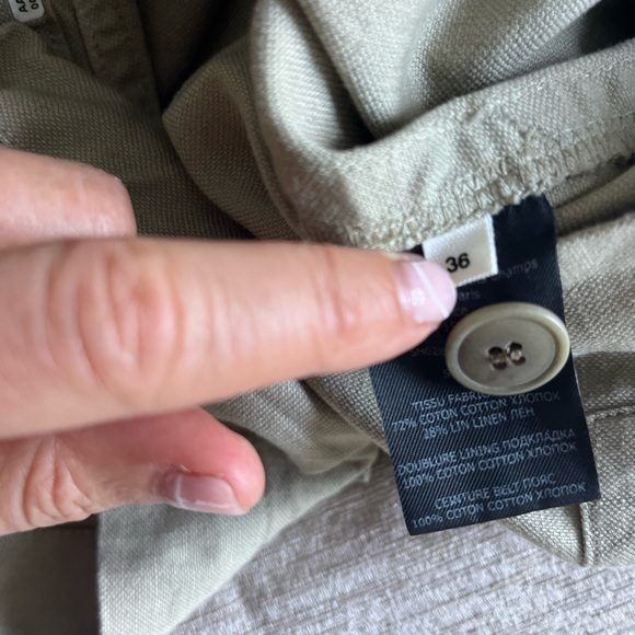 Isabel Marant paper bag canvas khaki cargo shorts w belt - Picture 5 of 5